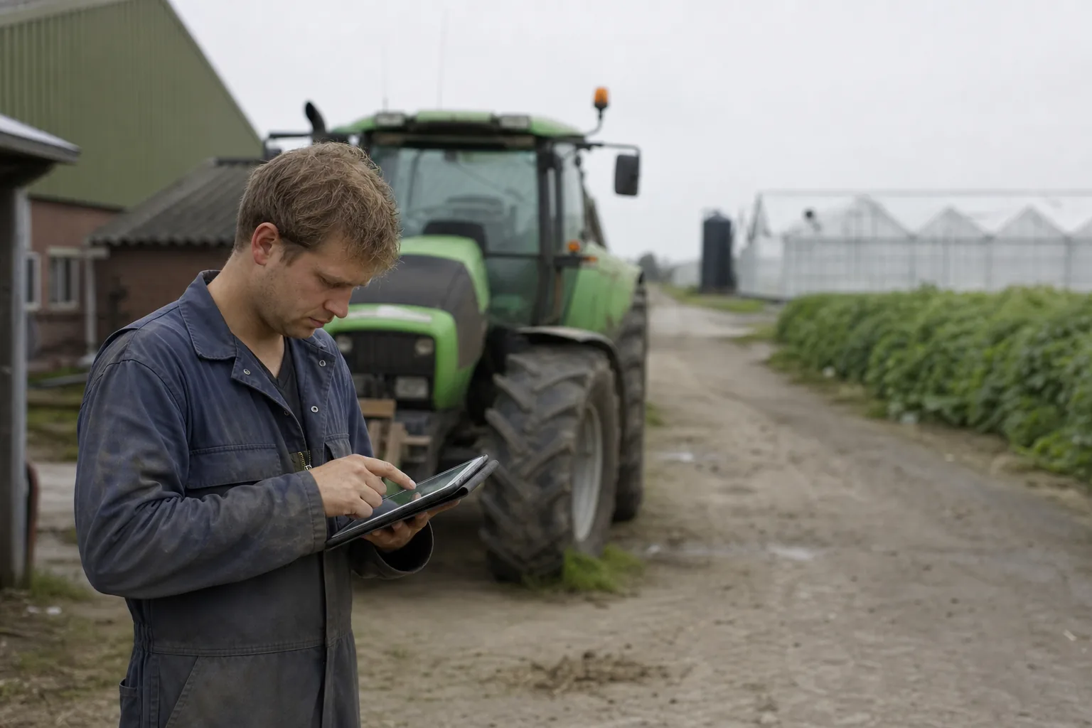 Werk op een Nederlands agrarisch bedrijf. Beeld bij het artikel: Hoeveel kost digitale ritregistratie een loonbedrijf als je invoeringstijd en hardware meerekent?
